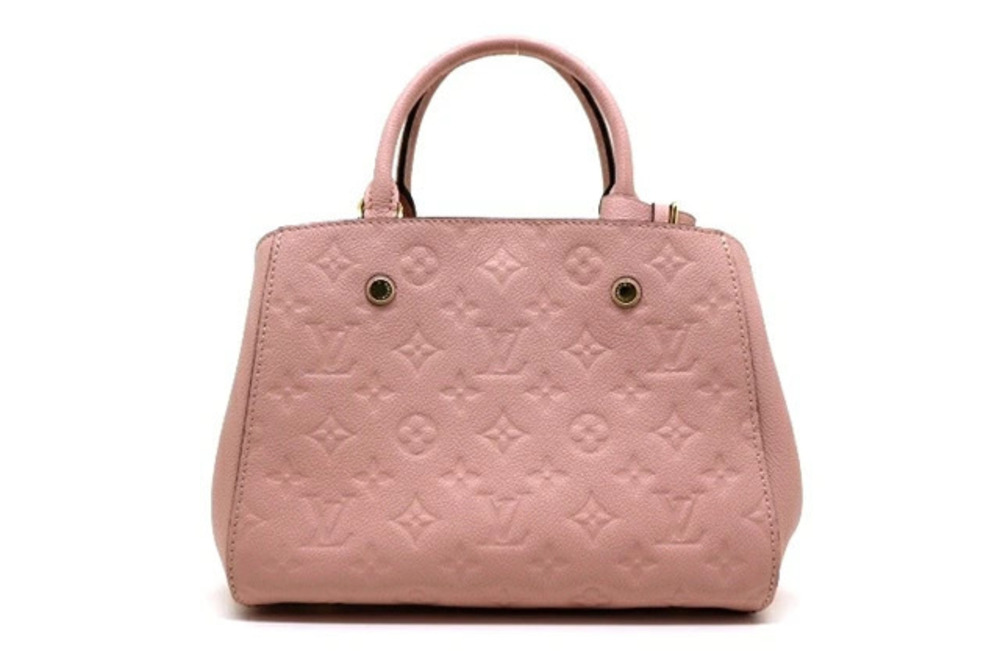 LOUIS VUITTON Bag Shoulder Montaigne Monogram Empreinte Rose Pink Poudre